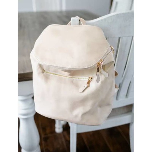 Babe Handbags - Creamy Ivory Versatile Convertible Backpack Bag Purse Tote